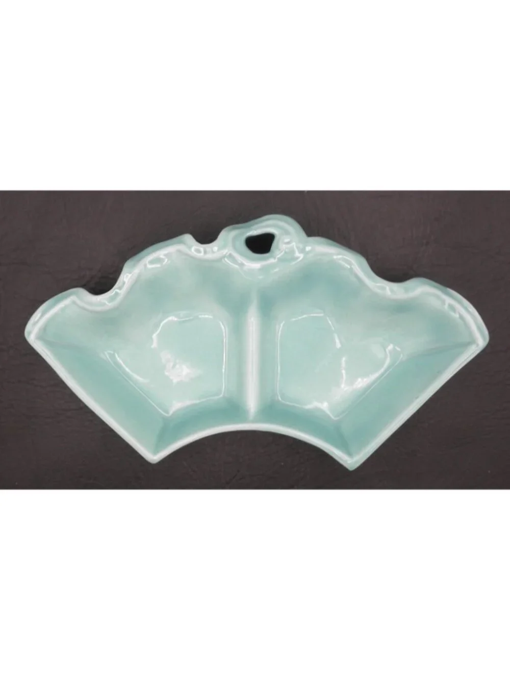 VTG Lazy Susan 4 Dish Serving Set AC DAVEY, INC. Turquoise USA Pottery MCM